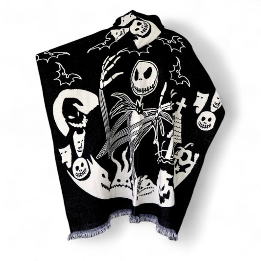 Jack Skellington - Hooded Poncho – Alpaca Wool Made.