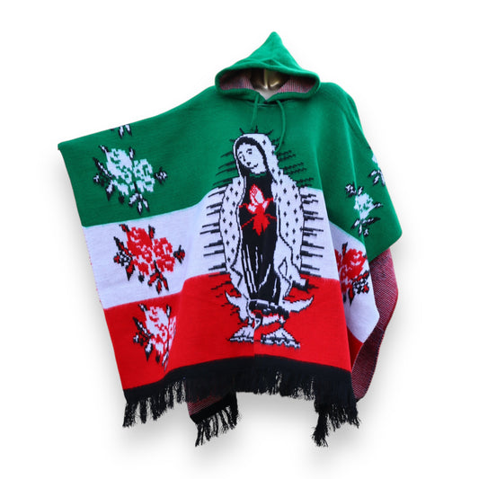 “Virgen de Guadalupe” Hooded Poncho - Alpaca Wool