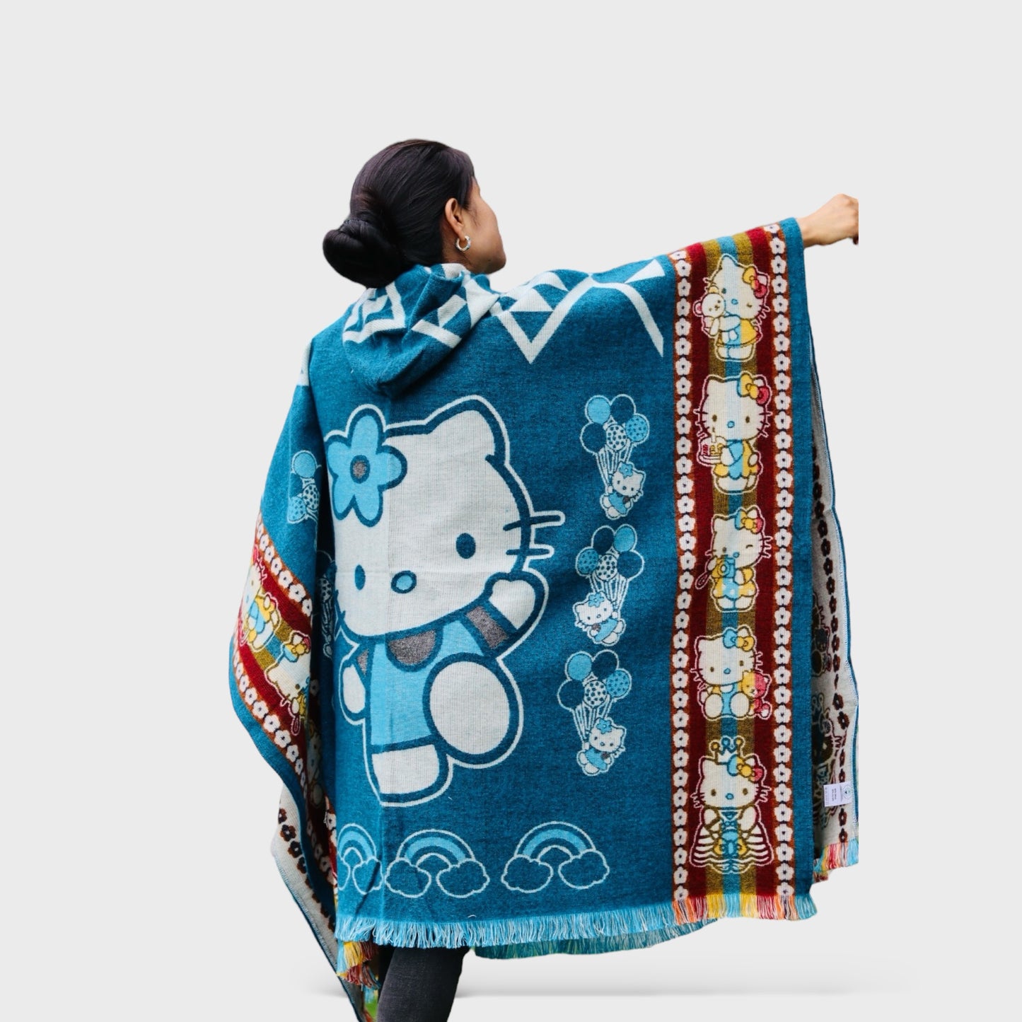 Anime Edition - Handcrafted Alpaca Poncho, Perfect Gift!