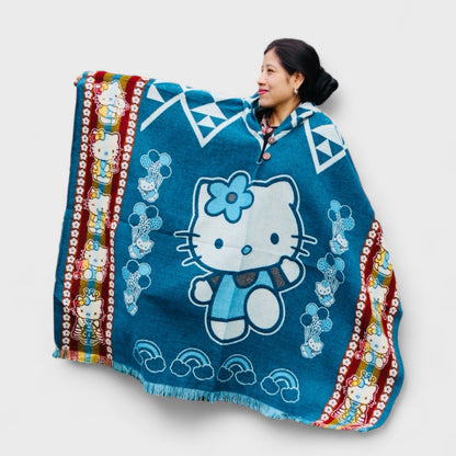 Anime Edition - Handcrafted Alpaca Poncho, Perfect Gift!