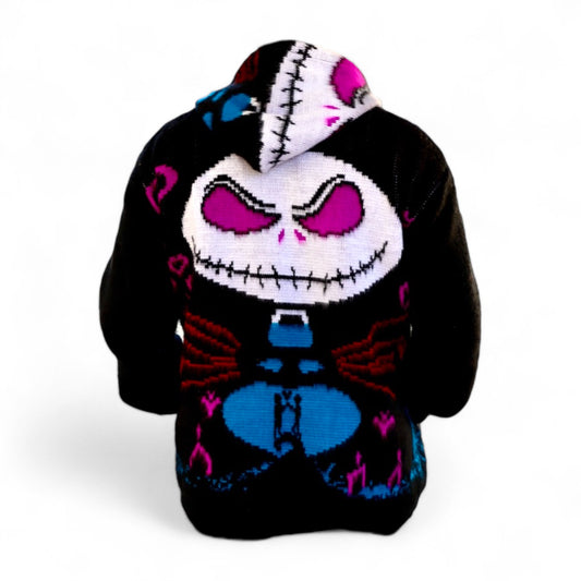 Jack Skellington Jacket | Unisex Zip-Up | Alpaca Wool Jacket |