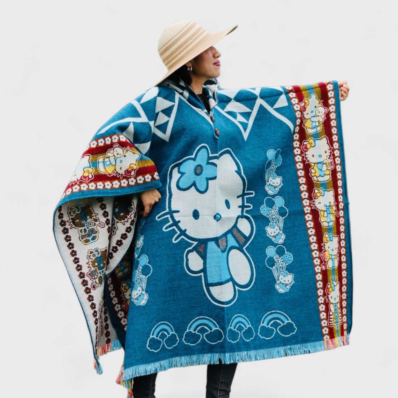 Anime Edition - Handcrafted Alpaca Poncho, Perfect Gift!