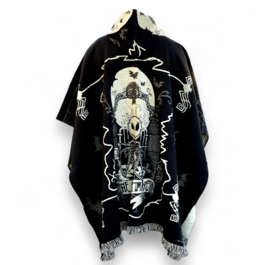 Jack Skellington - Hooded Poncho – Alpaca Wool Made