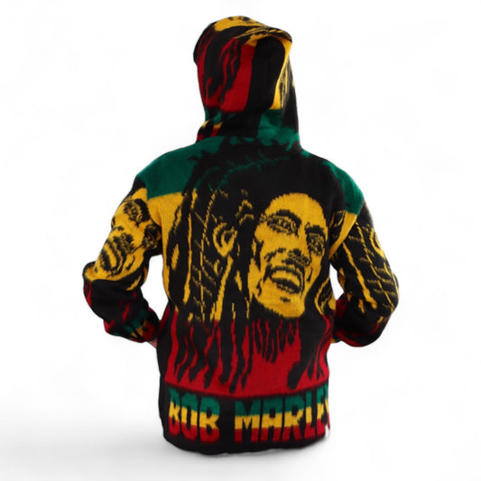 Bob Marley Jacket | Unisex Zip-Up | Alpaca Wool Jacket | Super Warm and Soft.