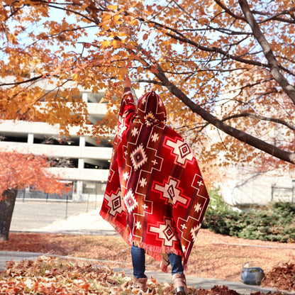 Alpaca Wool “Autumn” Hooded Poncho