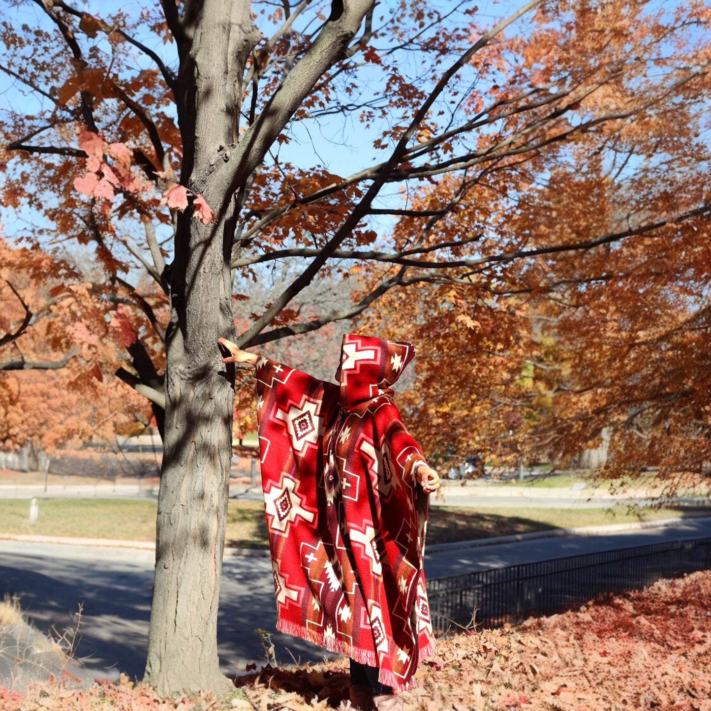 Alpaca Wool “Autumn” Hooded Poncho