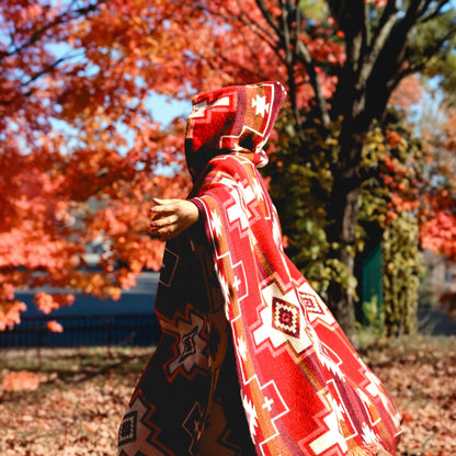 Alpaca Wool “Autumn” Hooded Poncho