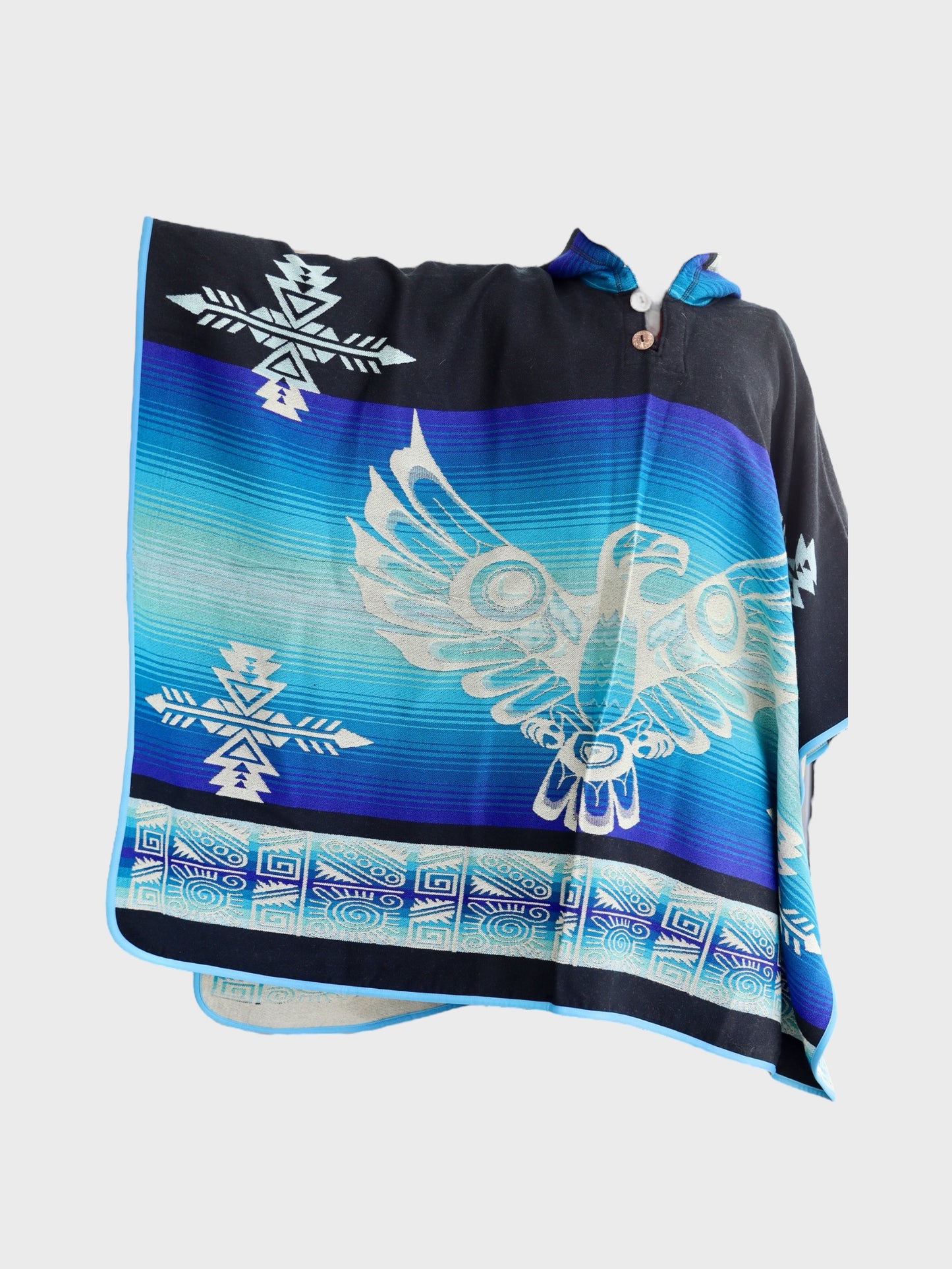 “Phoenix” Alpaca Wool Poncho – Handcrafted Unisex Wrap, Extra Warm.