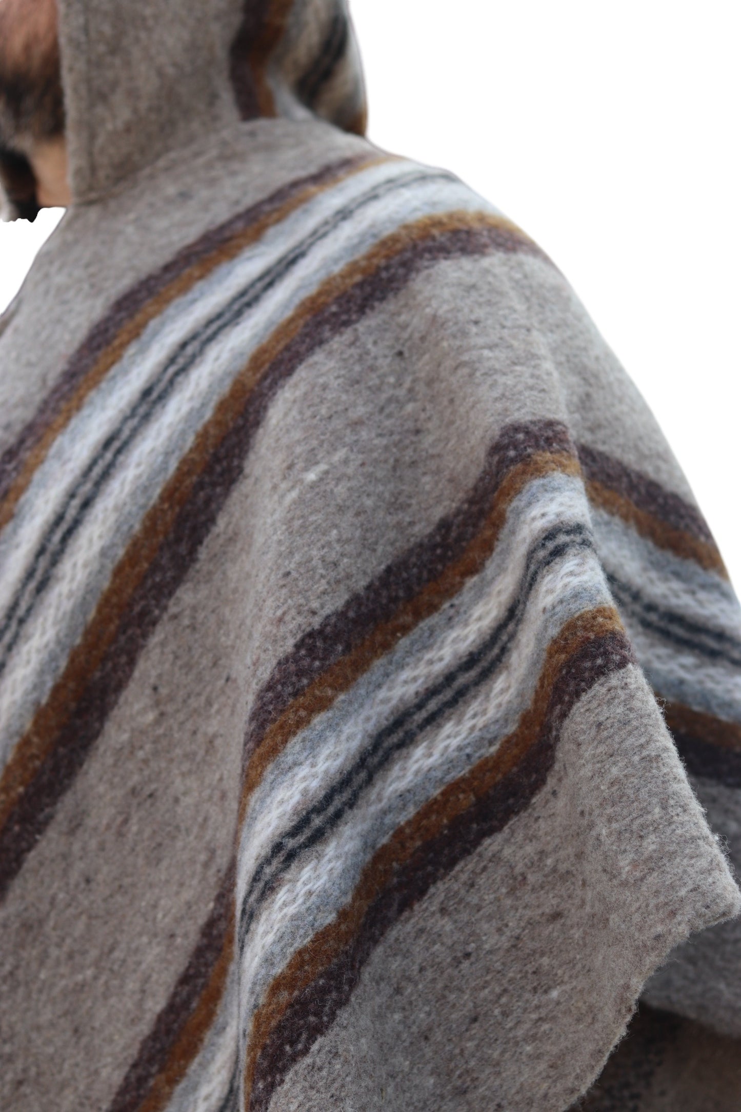 Premium Alpaca Wool – Earth tones, Handcrafted Unisex Wrap, Extra Warm Poncho.