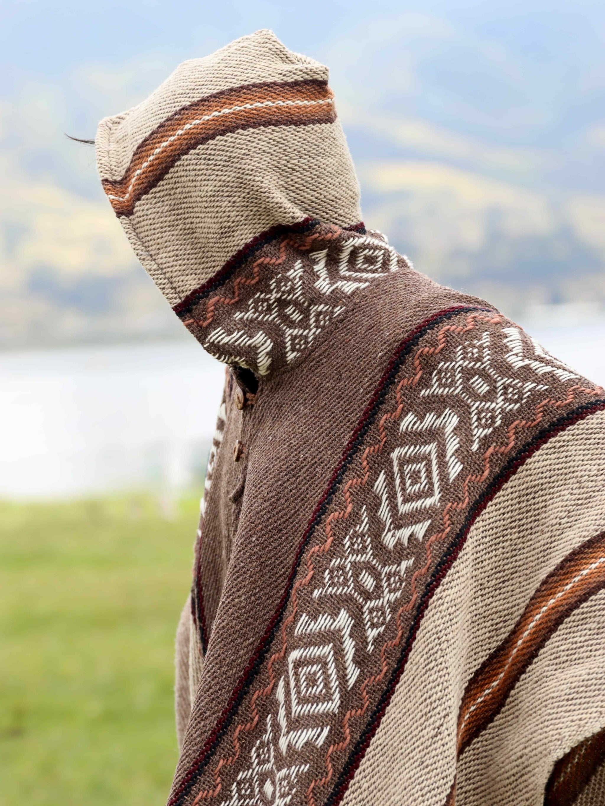 Sheep Wool Poncho – Andes Mocha – Luxury Collection (ECUADOR