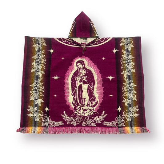 Virgen de Guadalupe - Hooded Poncho - Alpaca Wool