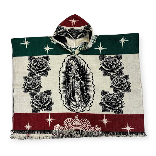 La Virgen de Guadalupe Kids 4-5 yrs - Alpaca Wool Poncho