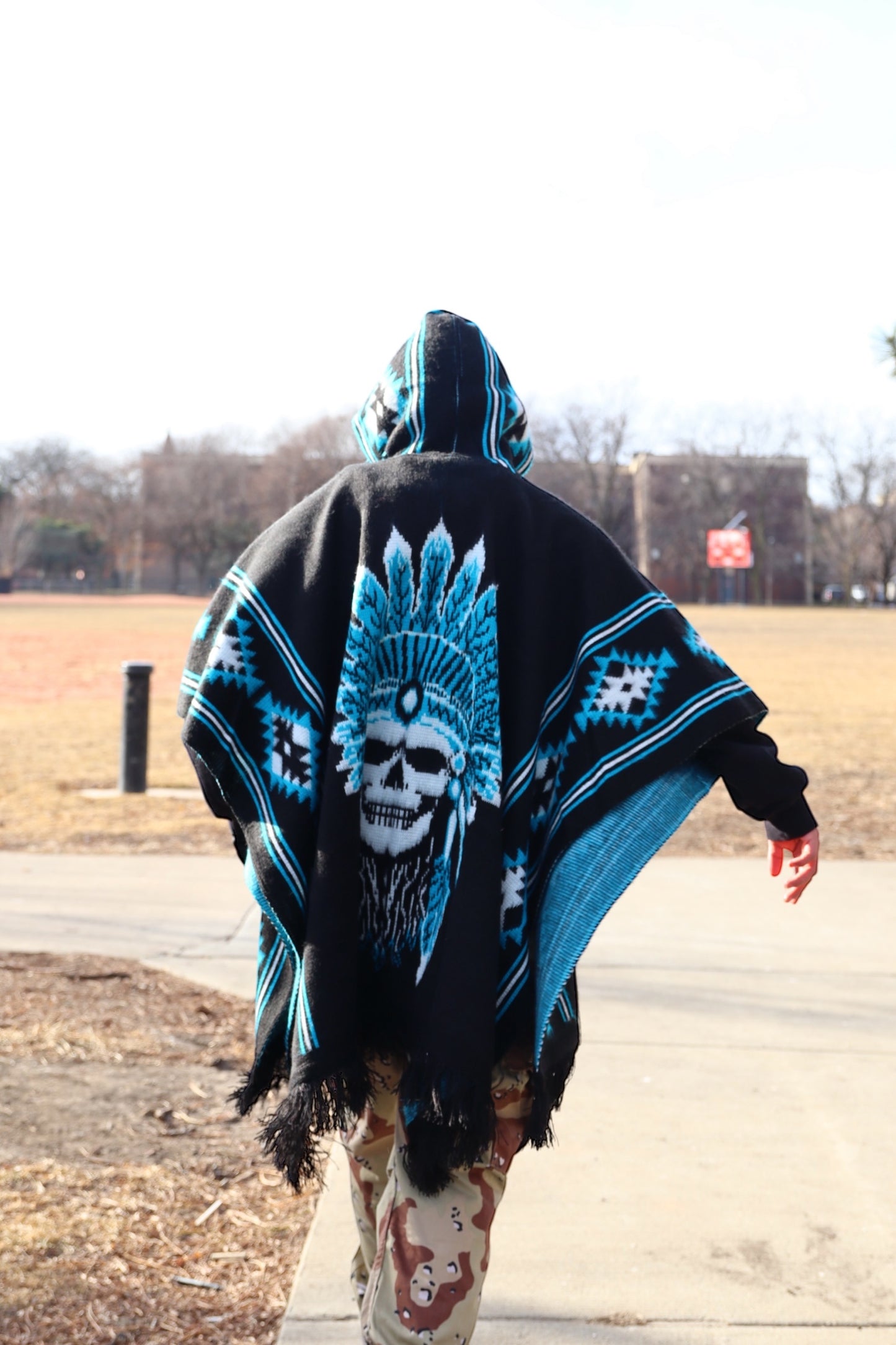 Blue Ethereal Skull Poncho